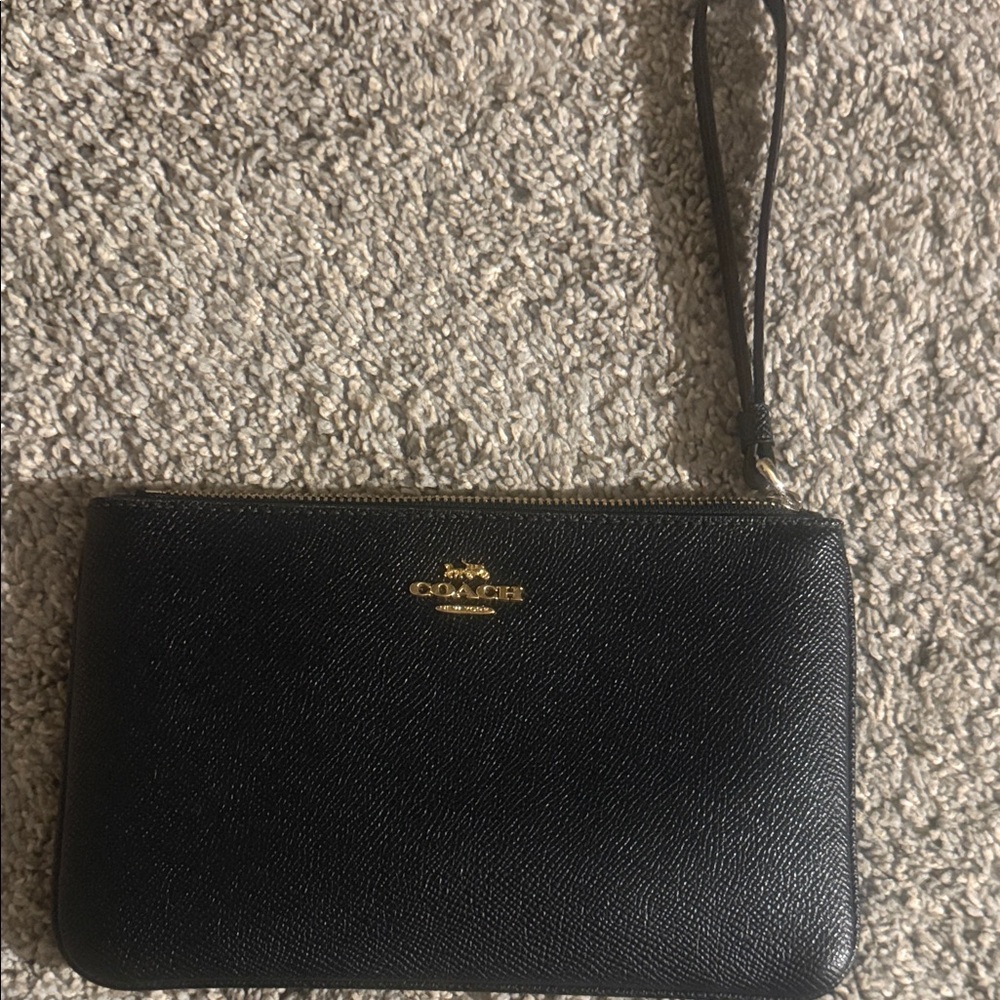 Coach Black and Gold Wristlet